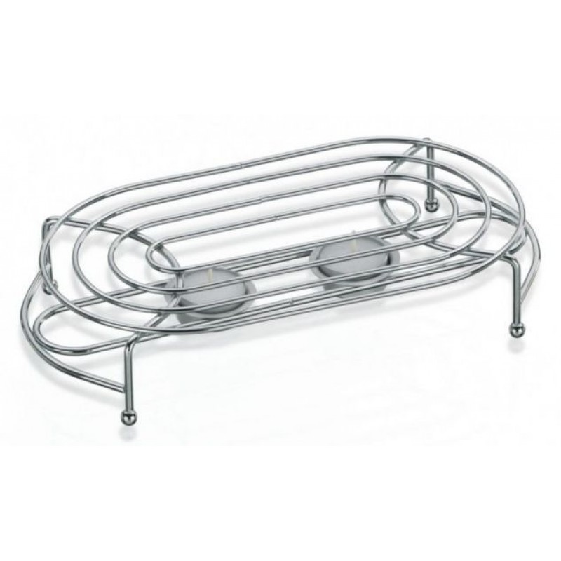 KELA Ohřívač na čajové svíčky GLOBUL chrom KL-17601