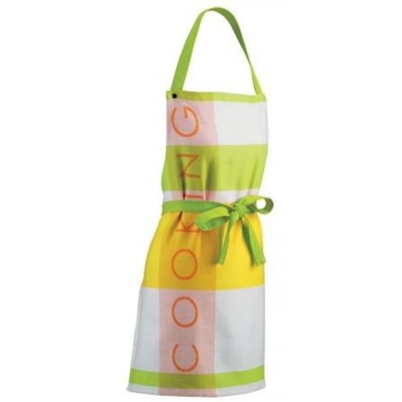 KELA Zástěra MADLENE 74x67 cm bílá se vzorem KL-11325