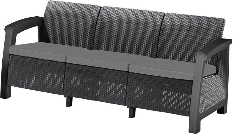 KETER BAHAMAS LOVE SEAT MAX Pohovka, 182 x 70 x 79cm, ratan, grafit/studená šedá 17205920 KETER BAHAMAS LOVE SEAT MAX Pohovka, 182 x 70 x 79cm, ratan, grafit/studená šedá 17205920