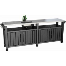 KETER UNITY CHEF 415L Skříňka s dřezem, 237 x 51,3 x 89,4 cm, grafit 249459 (17206370)