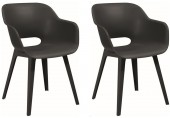 KETER AKOLA Židle 2 ks, 56,5 x 55 x 80 cm, grafit 17207305