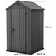 KETER DARWIN 4 x 4 zahradní domek, 125,8 x 116,37 x 205 cm, šedý 17212741