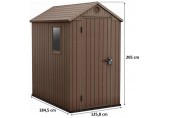 VÝPRODEJ KETER DARWIN 4 x 6 zahradní domek, 125,8 x 184,5 x 205 cm, hnědý POŠKOZENÉ