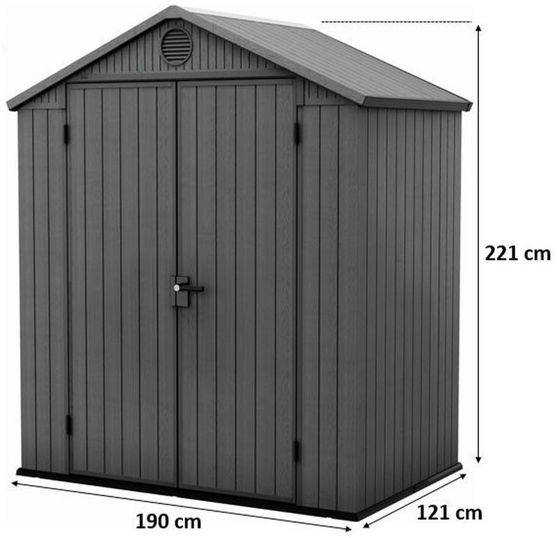 KETER DARWIN 6 x 4 zahradní domek, 190 x 121 x 221 cm, šedý 17210351 KETER DARWIN 6 x 4 zahradní domek, 190 x 121 x 221 cm, šedý 17210351