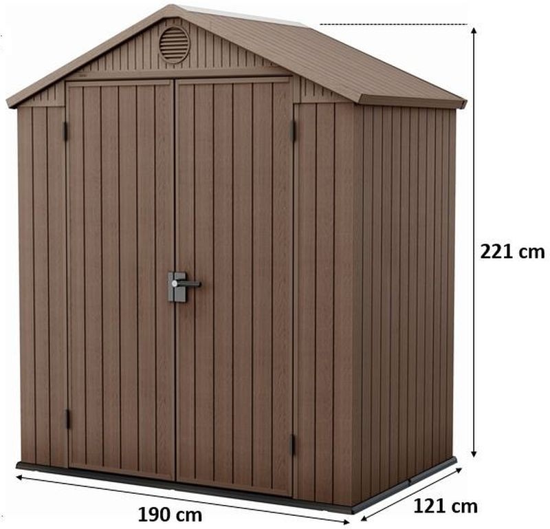 KETER DARWIN 6 x 4 zahradní domek, 190 x 121 x 221 cm, hnědý 17210351