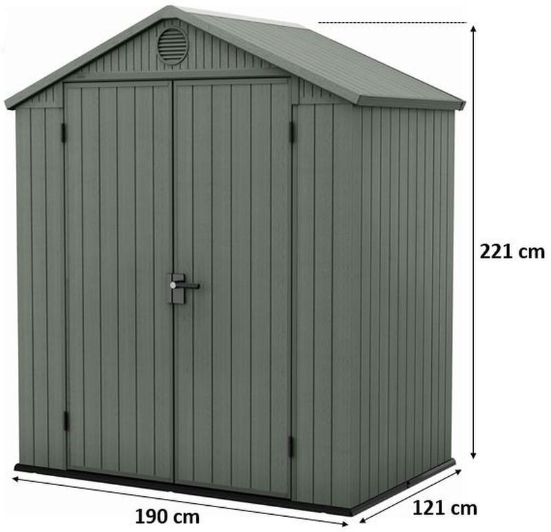 KETER DARWIN 6 x 4 zahradní domek, 190 x 121 x 221 cm, zelený 17210351