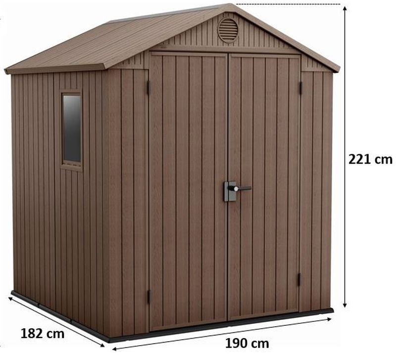 KETER DARWIN 6 x 6 zahradní domek, 190 x 182 x 221 cm, hnědý 17210353