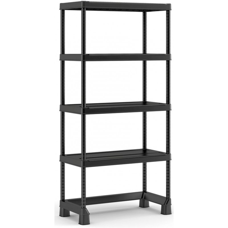 KIS PLUS OPEN BASE MIDI regál 90x45x182cm, 4 police, black KIS PLUS OPEN BASE MIDI regál 90x45x182cm, 4 police, black