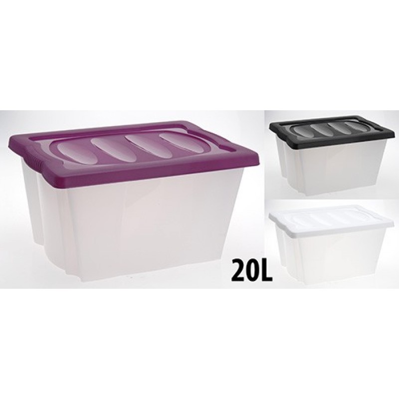 KAISERHOFF Úložný plastový box s víkem 20 l 43,5x33x33,5 cm KO-896545cern