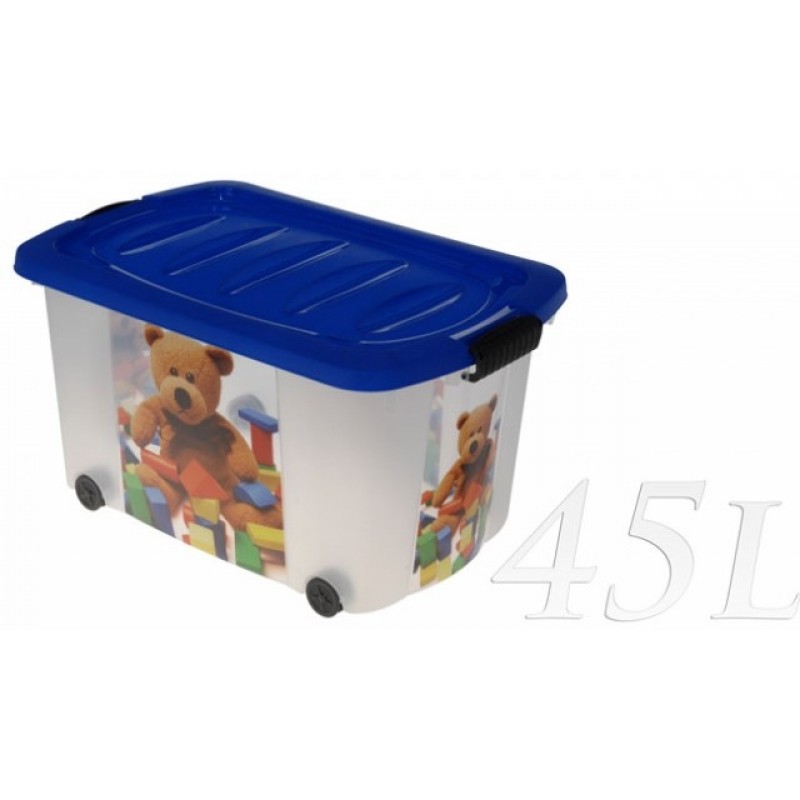 KAISERHOFF Úložný box dětský pojízdný 45l 45x60x30 cm KO-Y54660130modr
