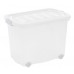 VÝPREDAJ KAISERHOFF Úložný box pojízdný s klip víkem 60 l plastový 60x38x44 cm bílý R__KO-Y54980790 PRASKLINA NA HRANĚ POD VÍKEM