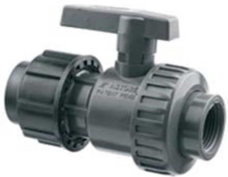 Kulový kohout PVC-U s vnitřním závitem a svěrný I-O 1 1/2" x 50 32VSI16P050