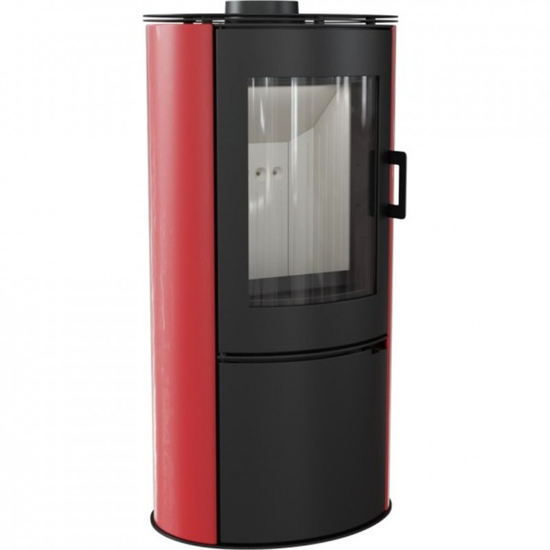 KRATKI KOZA/AB/S/DR/KAFEL/CZERWONY 8kW krbová kamna teplovzdušná, červená