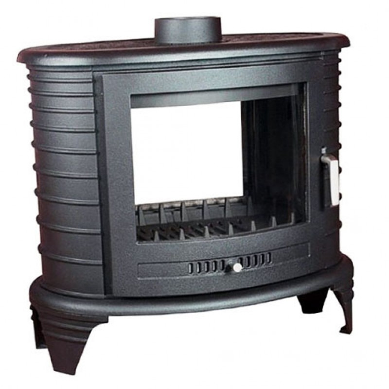 KRATKI Koza K8 T, 9kW krbová kamna černá průhledová