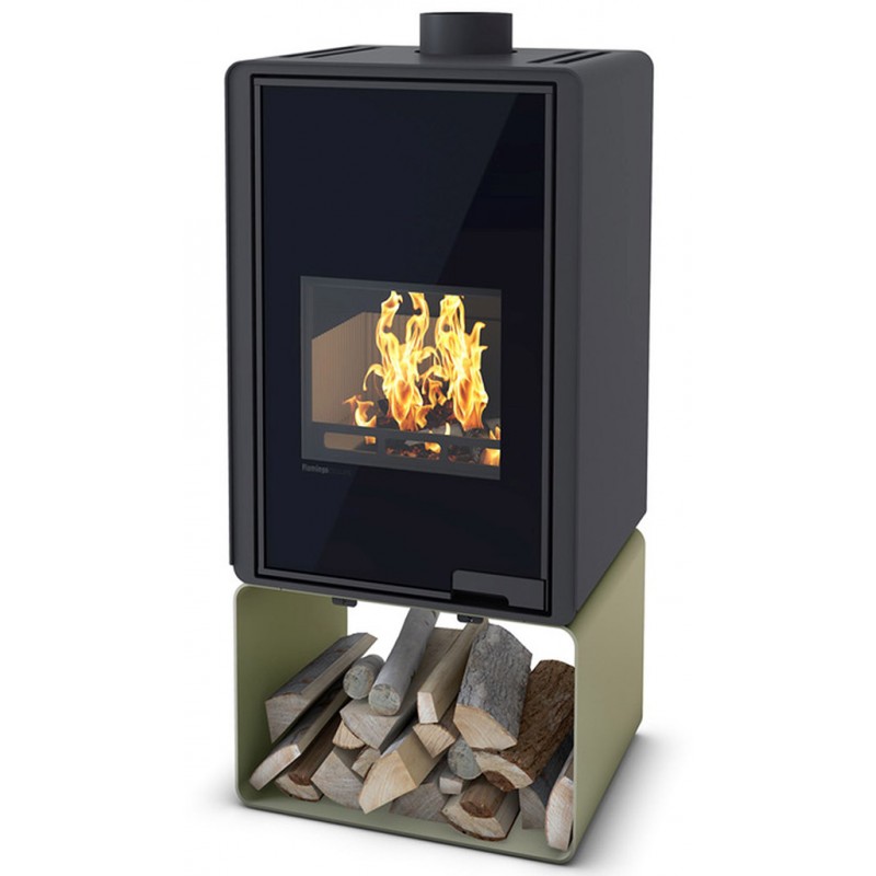 HS FLAMINGO DELUXE ® PENTAI Krbová kamna 9kW, olivová HSF42-024