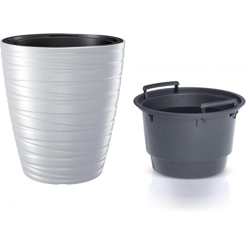 Prosperplast MAZE Květináč s vkladem 29,6cm, bílá DBMZ300