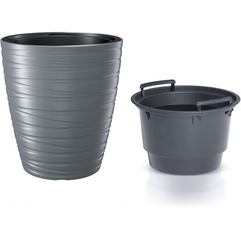 Prosperplast MAZE Květináč s vkladem 29,6cm, šedý kámen DBMZ300