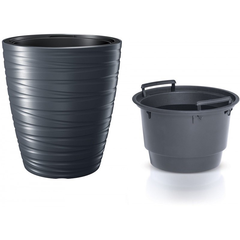 Prosperplast MAZE Květináč s vkladem 29,6cm, antracit DBMZ300