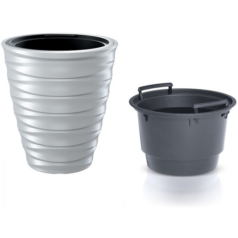 Prosperplast FREZE Květináč nízký s vkladem 38,3cm, bílá DBFE400 Prosperplast FREZE Květináč nízký s vkladem 38,3cm, bílá DBFE400