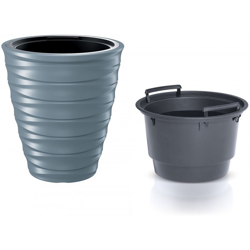 Prosperplast FREZE Květináč nízký s vkladem 38,3cm, světle šedá DBFE400 Prosperplast FREZE Květináč nízký s vkladem 38,3cm, světle šedá DBFE400