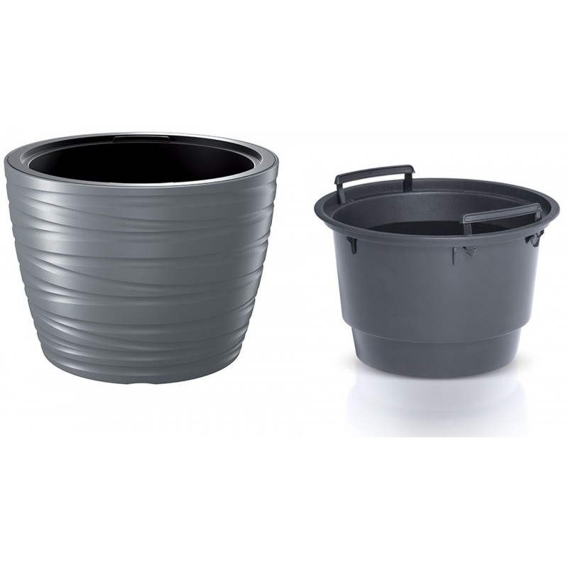 Prosperplast MAZE Květináč nízký s vkladem 47,5cm, šedý kámen DLMZ500 Prosperplast MAZE Květináč nízký s vkladem 47,5cm, šedý kámen DLMZ500