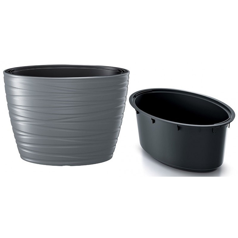 Prosperplast MAZE Květináč oválný s vkladem 58,5cm, šedý kámen DBMZE600 Prosperplast MAZE Květináč oválný s vkladem 58,5cm, šedý kámen DBMZE600