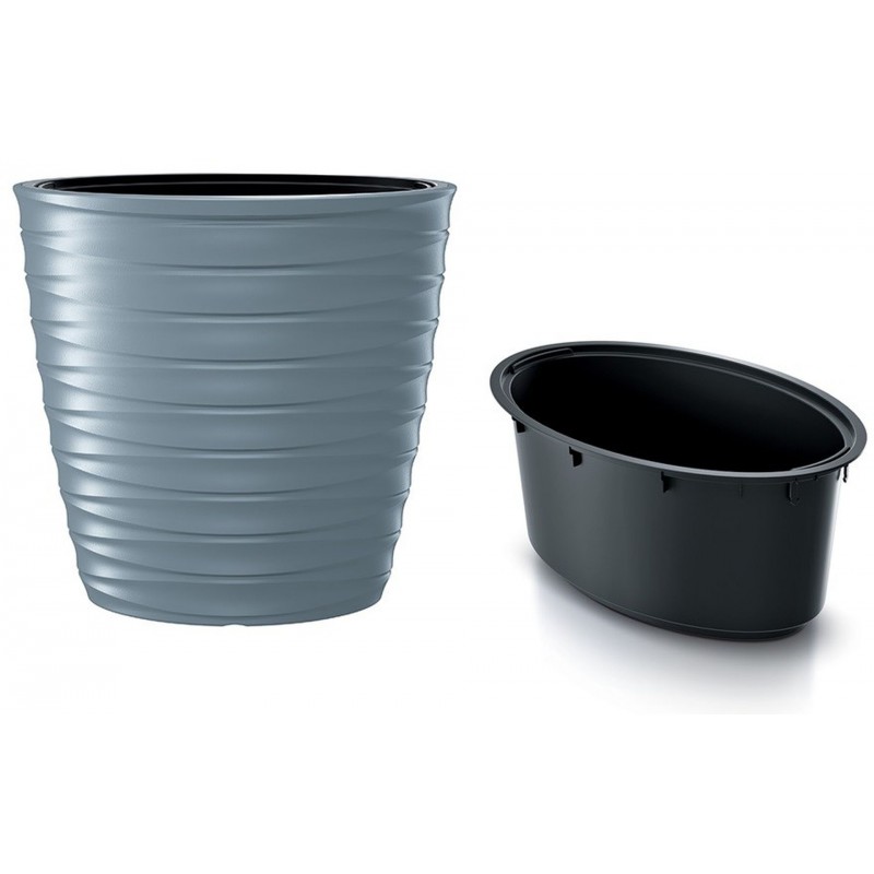 Prosperplast FREZE Květináč oválný výsoký s vkladem 59,3cm, světle šedý DPFEE600
