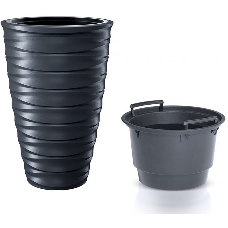 Prosperplast FREZE Květináč s vkladem 38,3cm, antracit DPFE400 Prosperplast FREZE Květináč s vkladem 38,3cm, antracit DPFE400