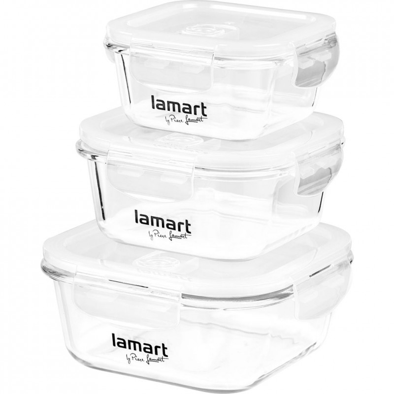 LAMART LT6012 AIR dózy set 3ks čtvercové LAMART LT6012 AIR dózy set 3ks čtvercové
