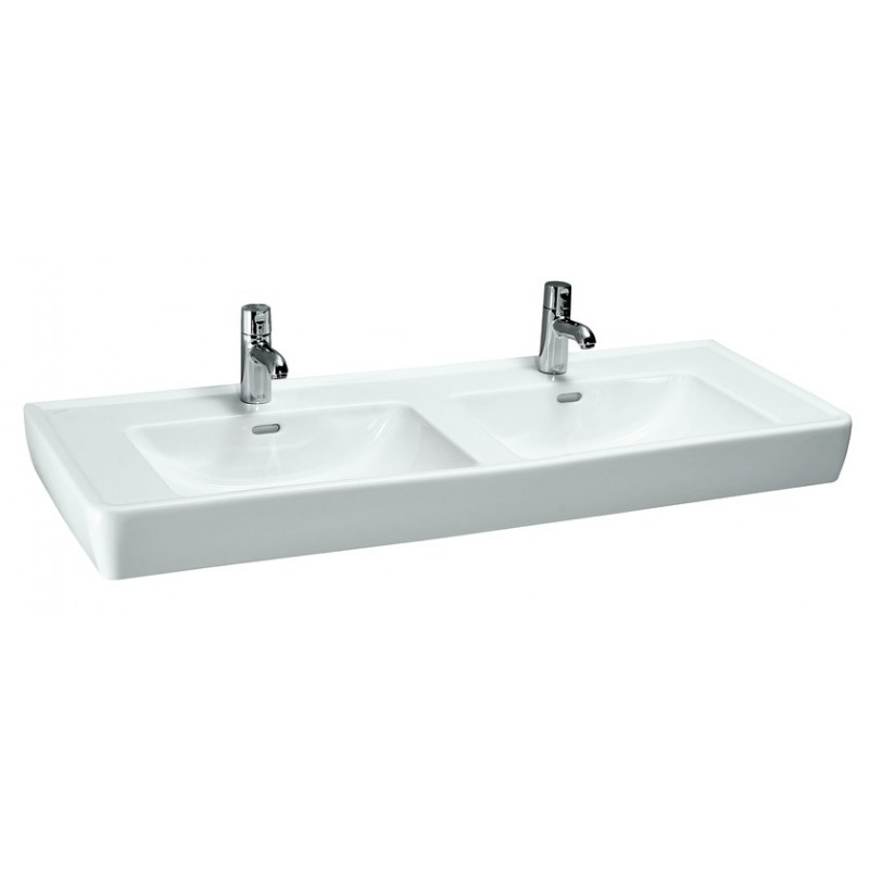 Laufen PRO A Dvojumyvadlo do nábytku 130x48 cm, 2 otvory, bílé 8.1496.7.000.104.1