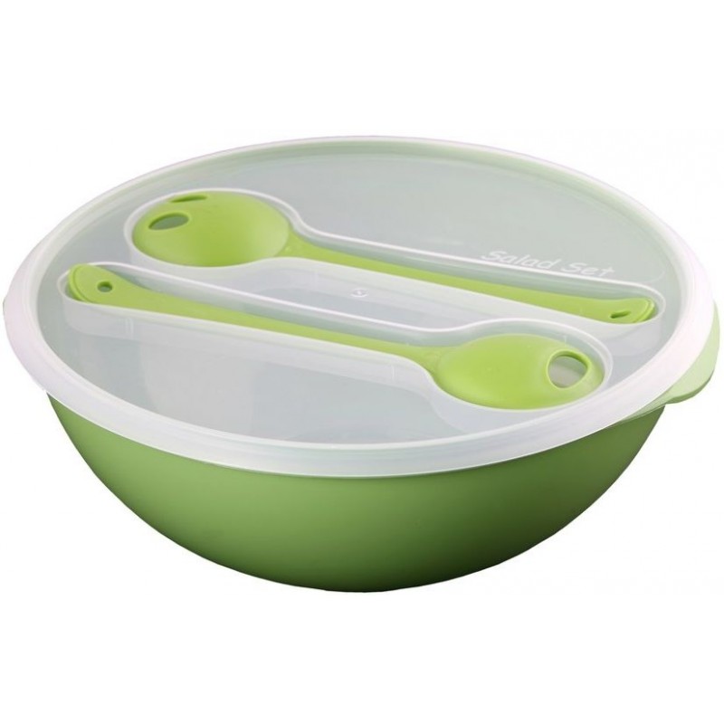 LIFE STORY Salátová mísa s víkem a servírovacím příborem 3,5 l