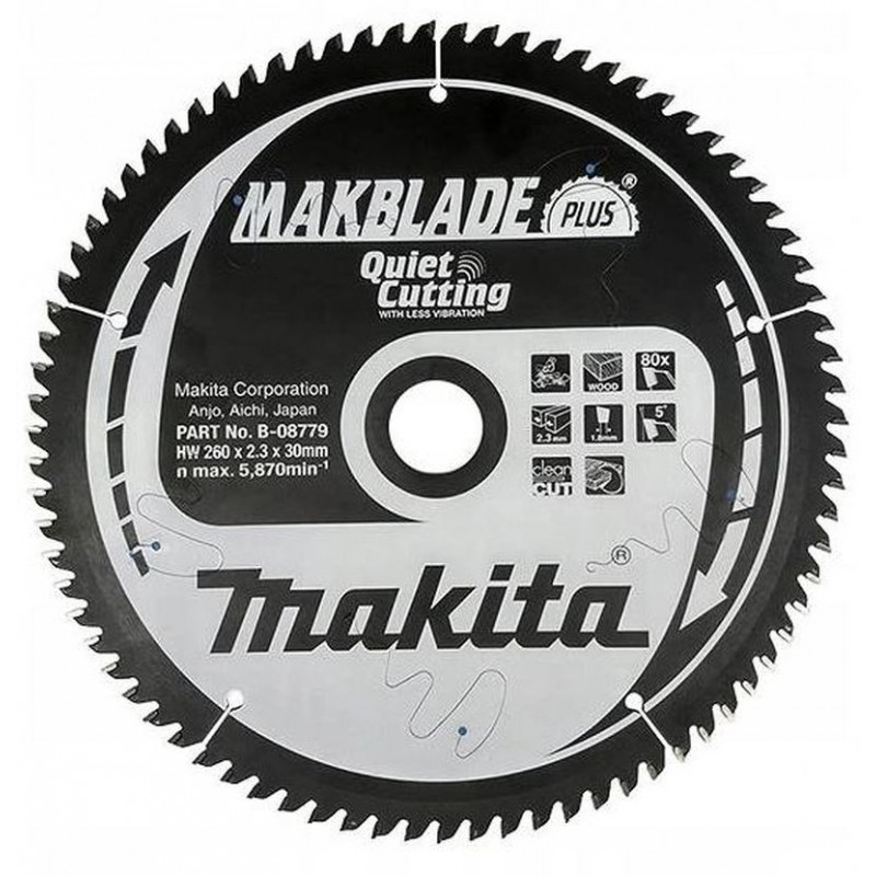 MAKITA B-08779 Makblade Plus Pilový kotouč na dřevo 260x30mm 80T