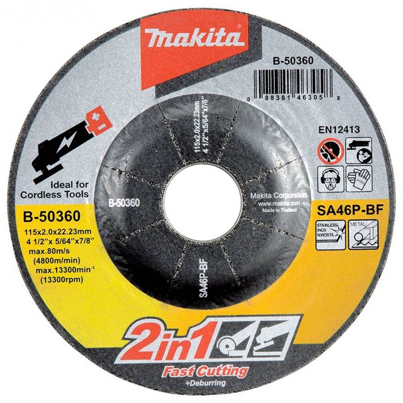 MAKITA B-50360 brusný kotouč 2v1 115x2x22mm nerez