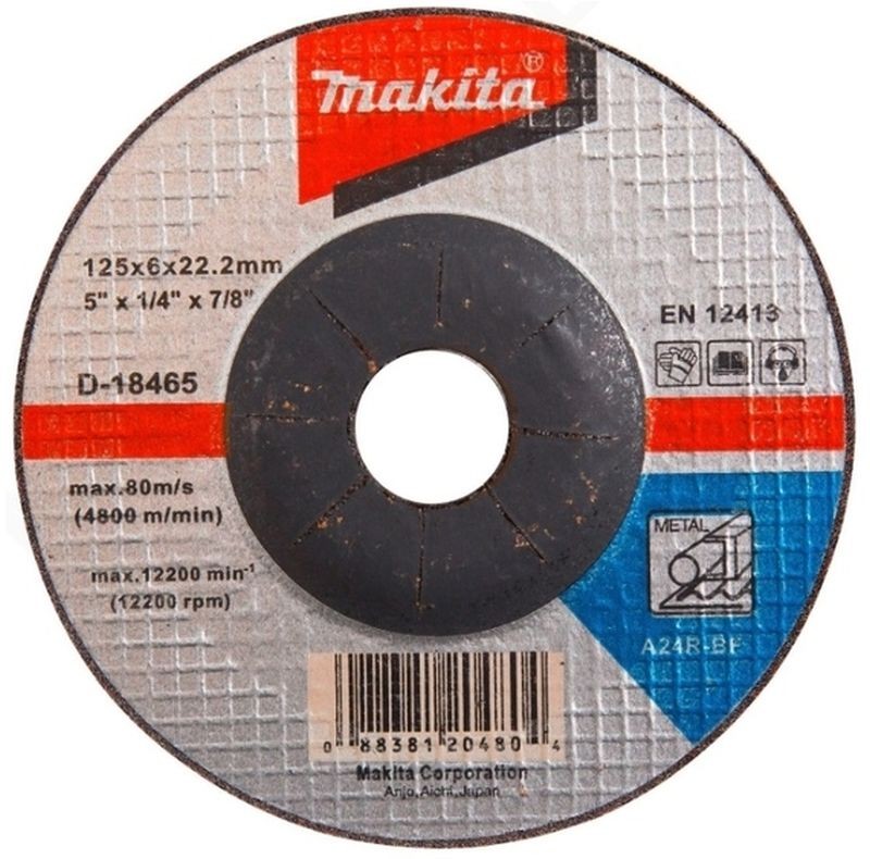 MAKITA D-18465 brusný kotouč na kov 125x6x22mm MAKITA D-18465 brusný kotouč na kov 125x6x22mm