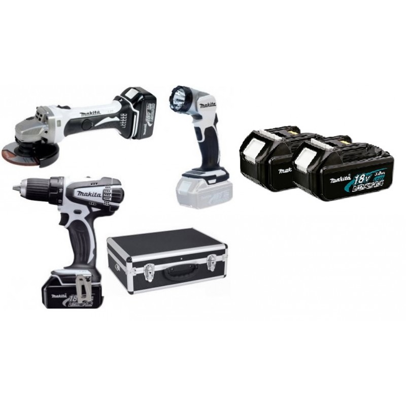 Makita DLX3010WX Aku Set DDF456Z + DGA452Z + BML802 + 2xBL1830