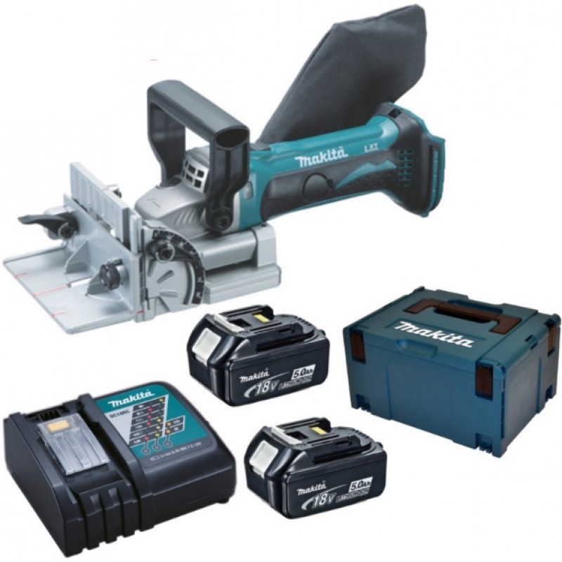 MAKITA DPJ180RTJ Aku štěrbinová frézka Li-ion (2x18V/5,0Ah) Makpac