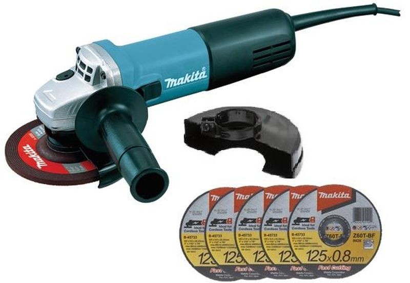 MAKITA 9557HNRX1 Úhlová bruska s příslušenstvím 115mm, 840W