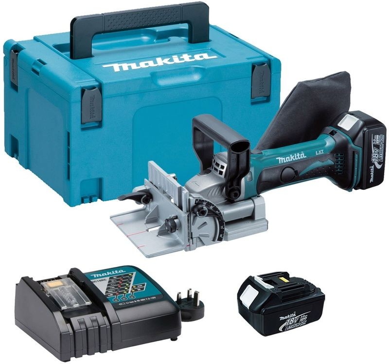 MAKITA Aku štěrbinová frézka, 2x aku 18V/3,0Ah, Systainer Makpac DPJ180RFJ