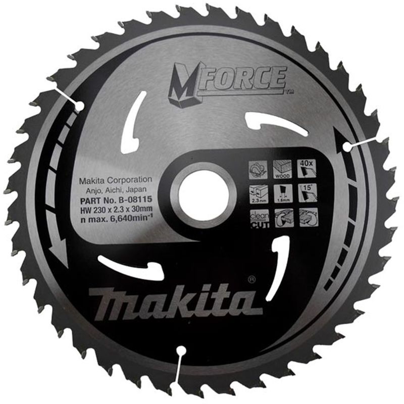 MAKITA pilový kotouč 230x30mm 40 Z B-08115 MAKITA pilový kotouč 230x30mm 40 Z B-08115