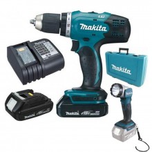 MAKITA DDF453SYEL Aku vrtací šroubovák se svítilnou Li-ion (18V/1x1,5Ah) kufr