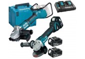 Makita KIT10216 Set DGA900Z + DGA504Z + 3x BL1850B + DC18RD
