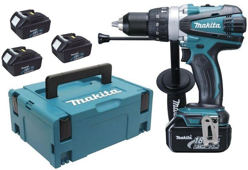 MAKITA Aku příklepový šroubovák Li-ion 3 x aku 18V 3,0 Ah, systainer DHP458RF3J