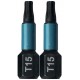 MAKITA B-63666 Torzní bit 1/4" Impact Black T15, 25mm/2ks