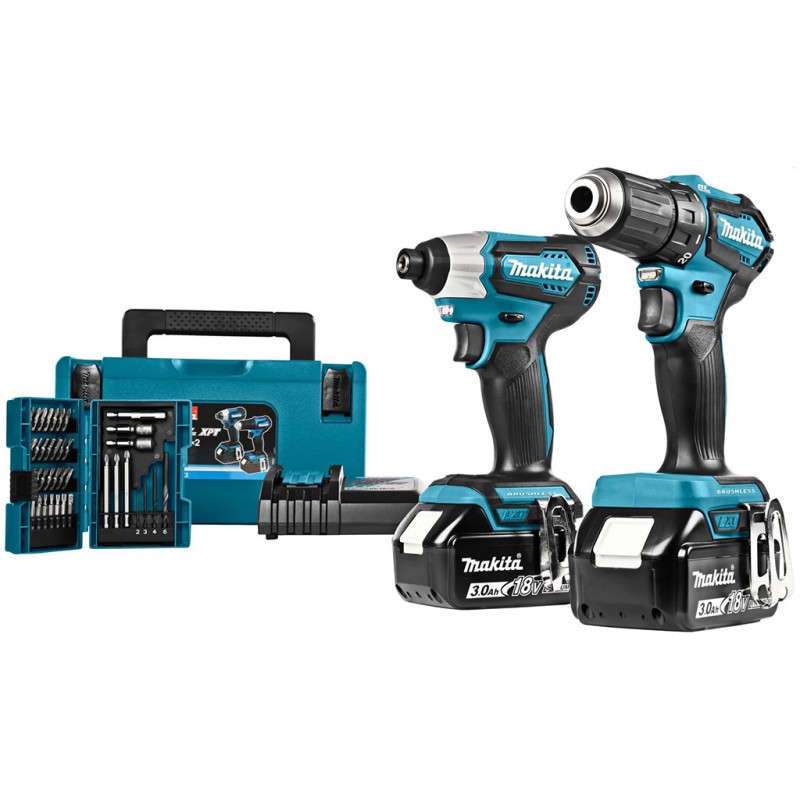 MAKITA DLX2220JX2 Aku set 18V/2x3Ah rázový utahovák DTD155 + vrtačka s příklepem DHP483 MAKITA DLX2220JX2 Aku set 18V/2x3Ah rázový utahovák DTD155 + vrtačka s příklepem DHP483