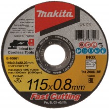 MAKITA E-10861-12 Řezný kotouč 115x0,8x22,23 nerez 12ks