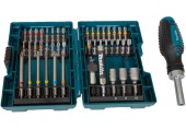 MAKITA E-25096 Sada bitů 1/4" s ráčnou 44 ks v plastové krabičce STOP