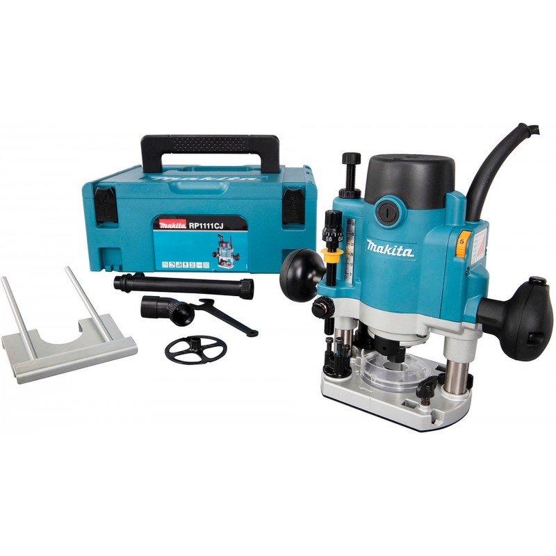 MAKITA RP1111CJ Vrchní frézka s regulací (1100W/8mm) Makpac MAKITA RP1111CJ Vrchní frézka s regulací (1100W/8mm) Makpac