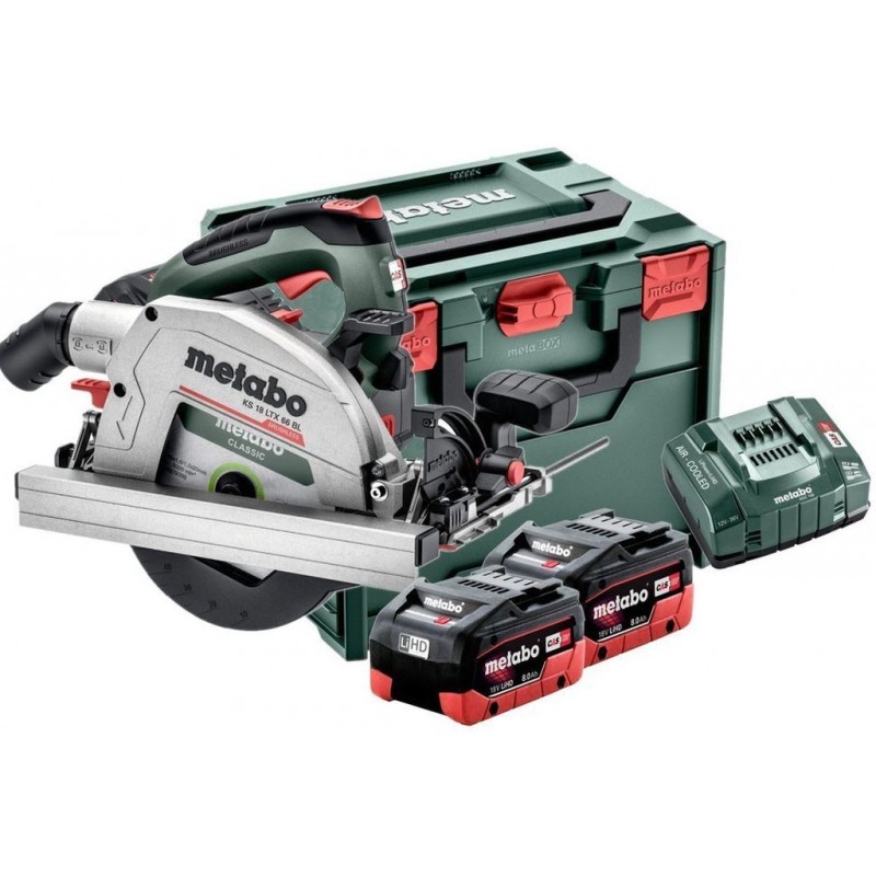 Metabo 611866810 KS 18 LTX 66 BL Akumulátorová ruční okružní pila 18V 2X8AH LIHD, MetaBOX Metabo 611866810 KS 18 LTX 66 BL Akumulátorová ruční okružní pila 18V 2X8AH LIHD, MetaBOX