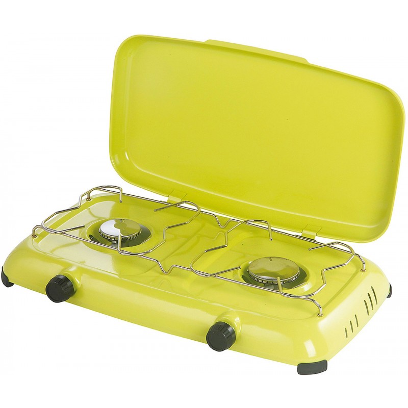 MEVA plynový vařič ORLÍK, 2 hořáky s víkem, nízkotlaký, zelený 2317