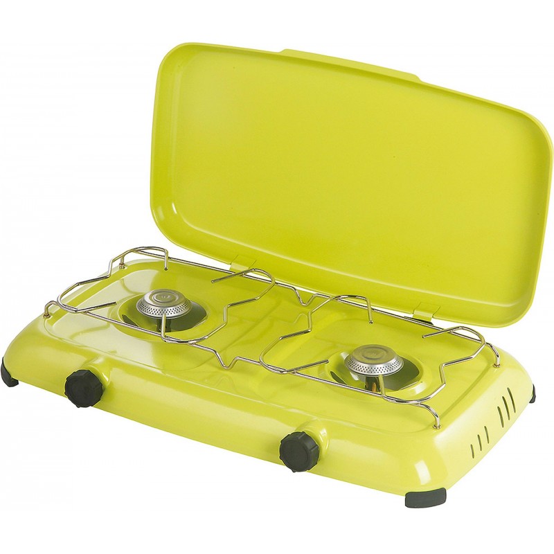 MEVA plynový vařič ORLÍK 2x PB hořák, s víkem, zelený 2319